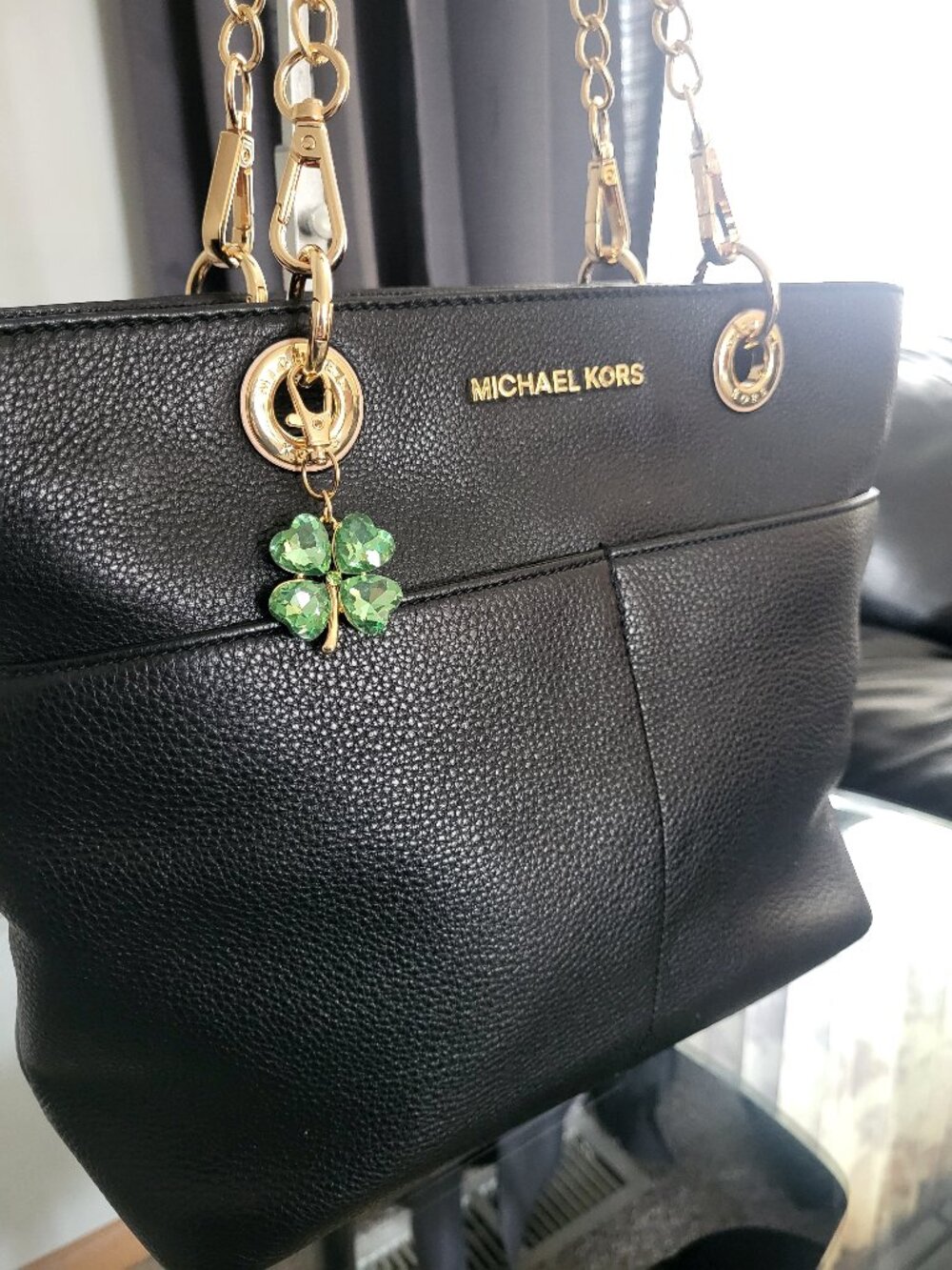 Michael Kors Black Pebbled Leather Tote Bag